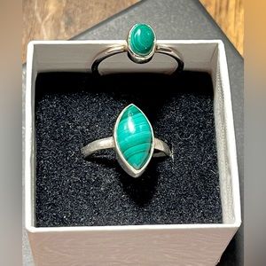 SOLD✨Native American Malachite Stone Rings in 925 Stamped Sterling Silver